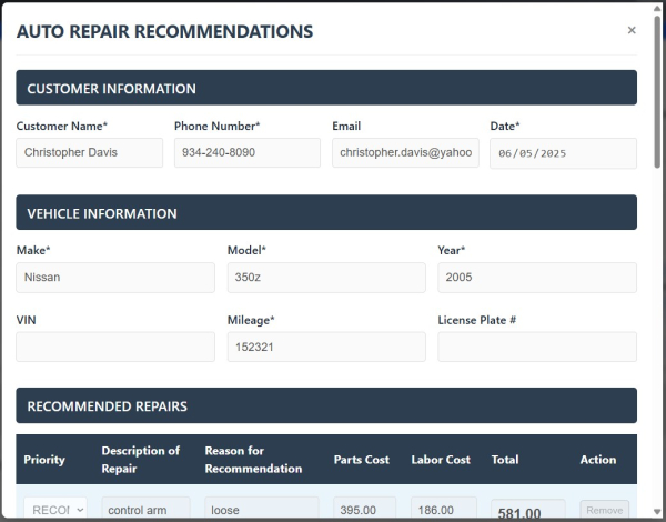Repair Recommendations
